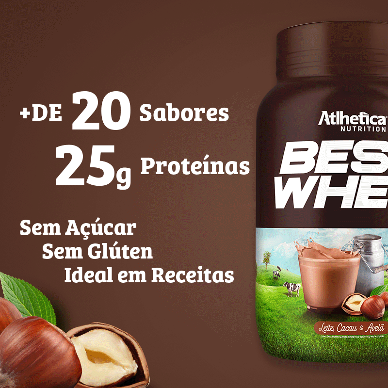 Best Whey Protein Leite, Cacau & Avelã Atlhetica Nutrition 900g
