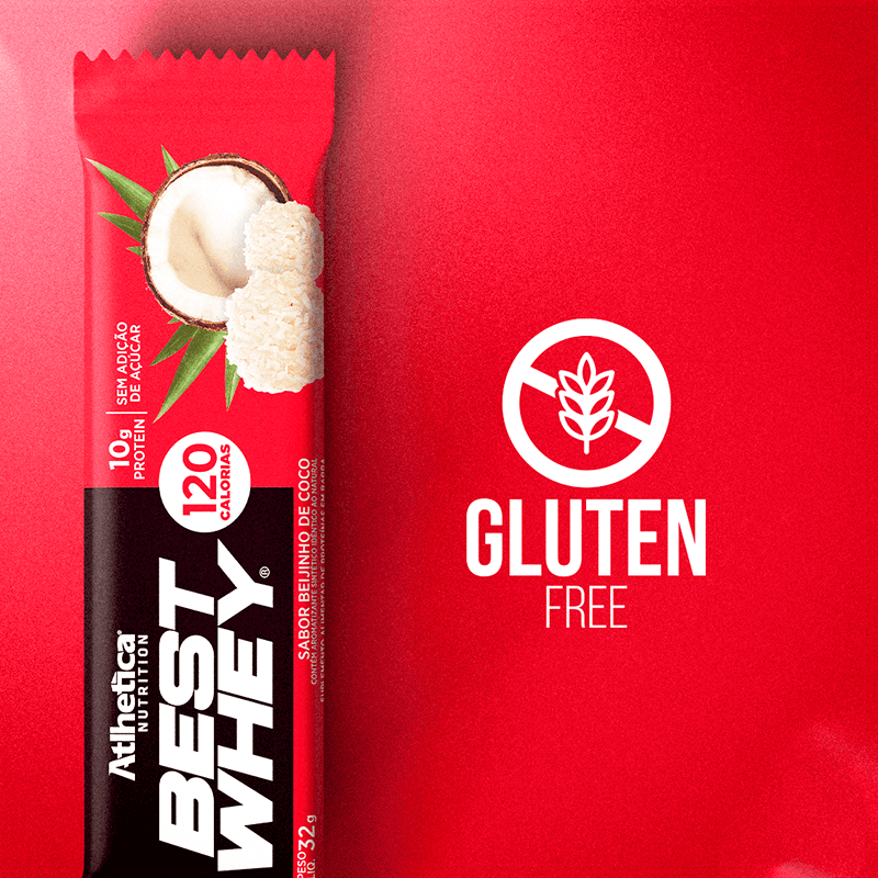 Best Whey Bar Atlhetica Nutrition Beijinho de Coco Display 12 Unidades de 32g