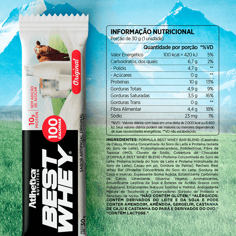 Best Whey Bar Atlhetica Nutrition Original Display 12 Unidades De 30g