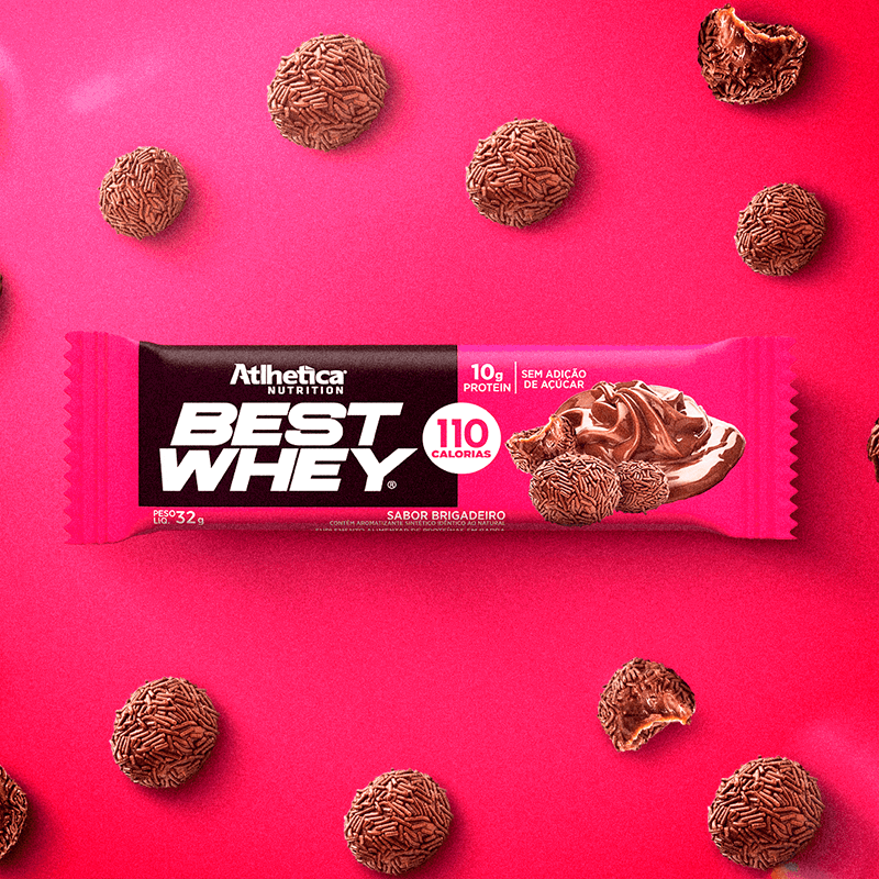 Best Whey Bar Atlhetica Nutrition Brigadeiro Display 12 Unidades de 32g