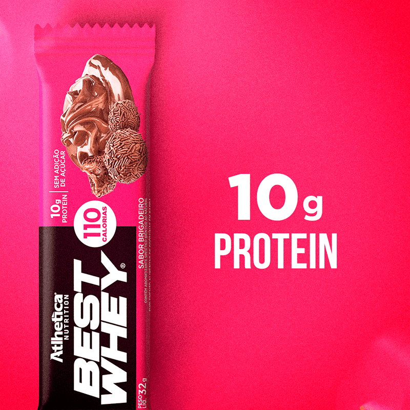 Best Whey Bar Atlhetica Nutrition Brigadeiro Display 12 Unidades de 32g