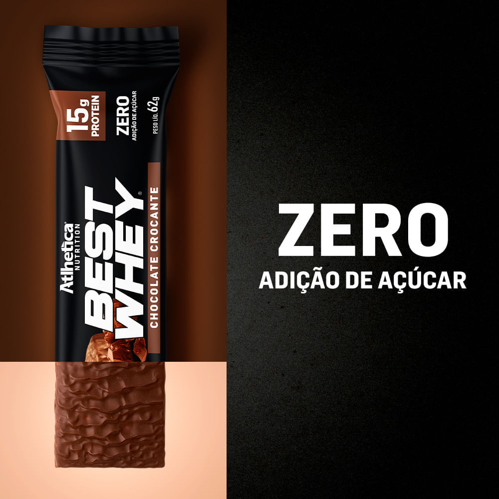 Best Whey Bar Atlhetica Nutrition Chocolate Crocante Display 12 Unidades de 62g