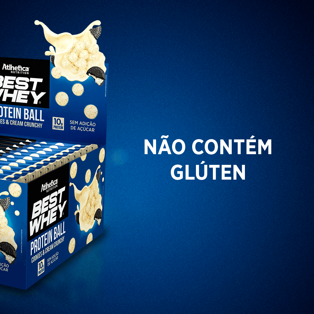 Best Whey Protein Ball Cookies&Cream Atlhetica Nutrition 12 Sachês de 50g
