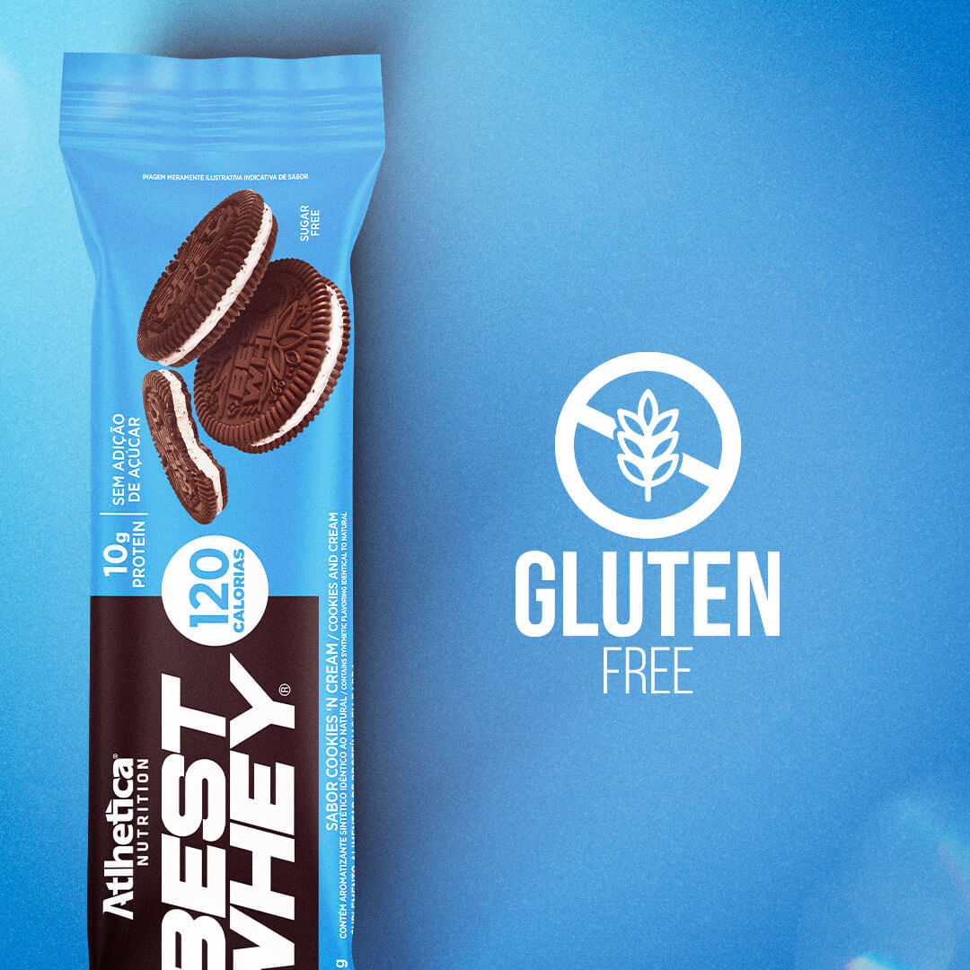 Best Whey Bar Atlhetica Nutrition Cookies&Cream 12 Unidades de 32g