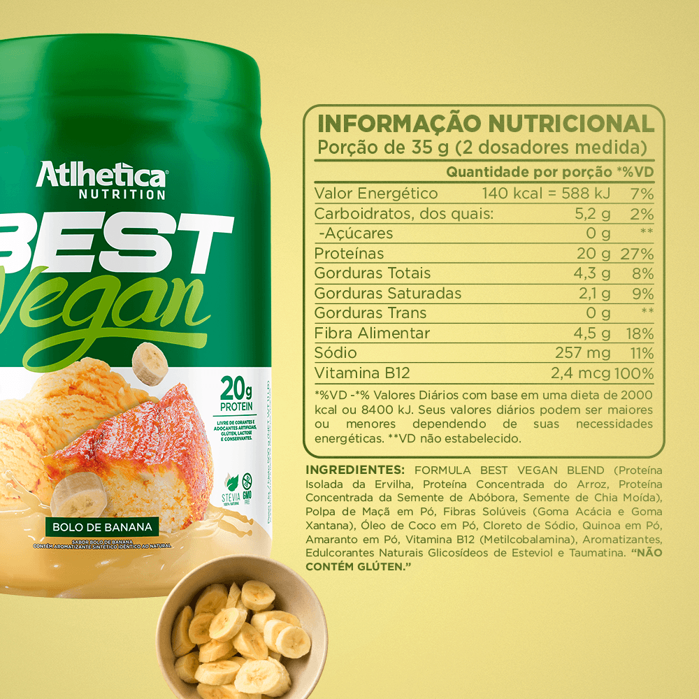 Best Vegan Protein Atlhetica Nutrition Bolo De Banana 500g