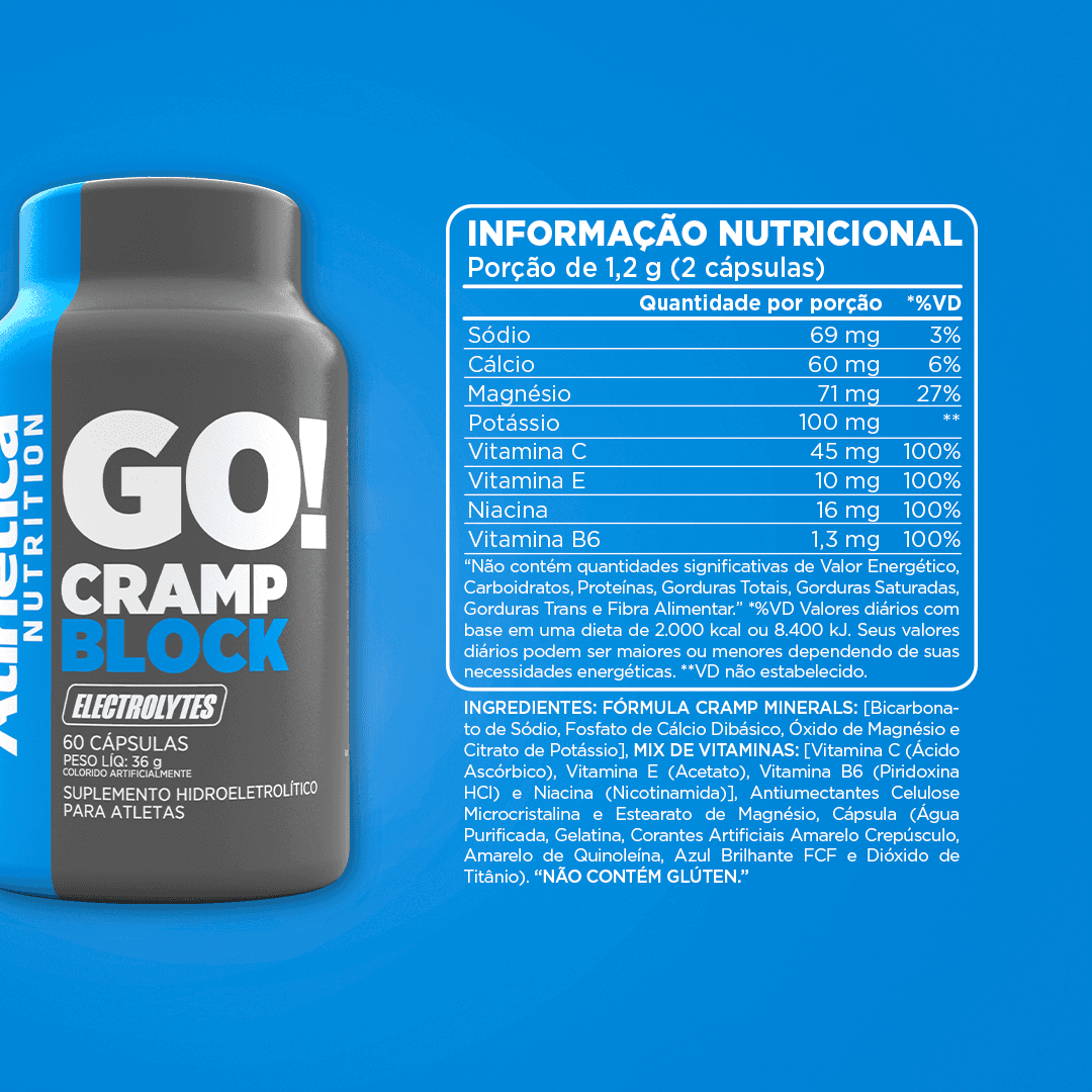 GO! Cramp Block Atlhetica Nutrition 60 Cápsulas