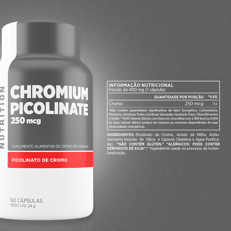 Chromium Picolinate 250 mcg Atlhetica Nutrition 60 Cápsulas