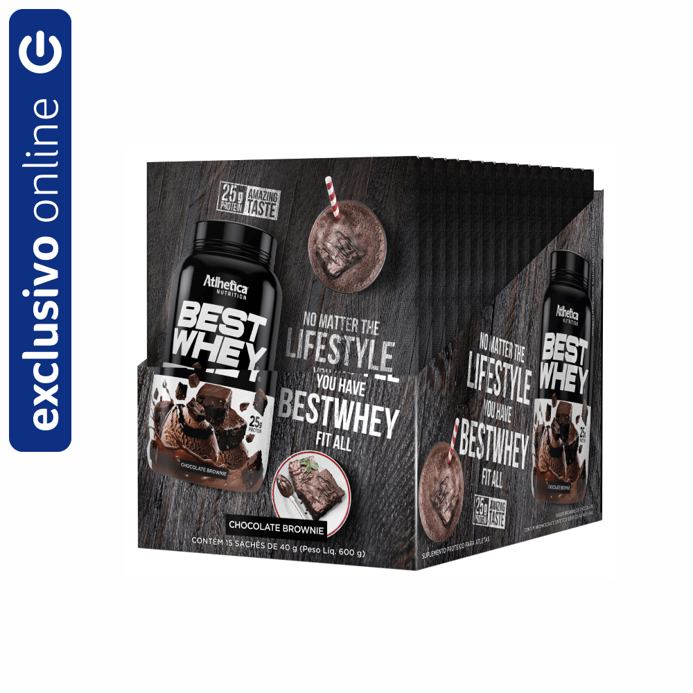 Best Whey Protein Atlhetica Nutrition Brownie Chocolate 15 Sachês Com 40g