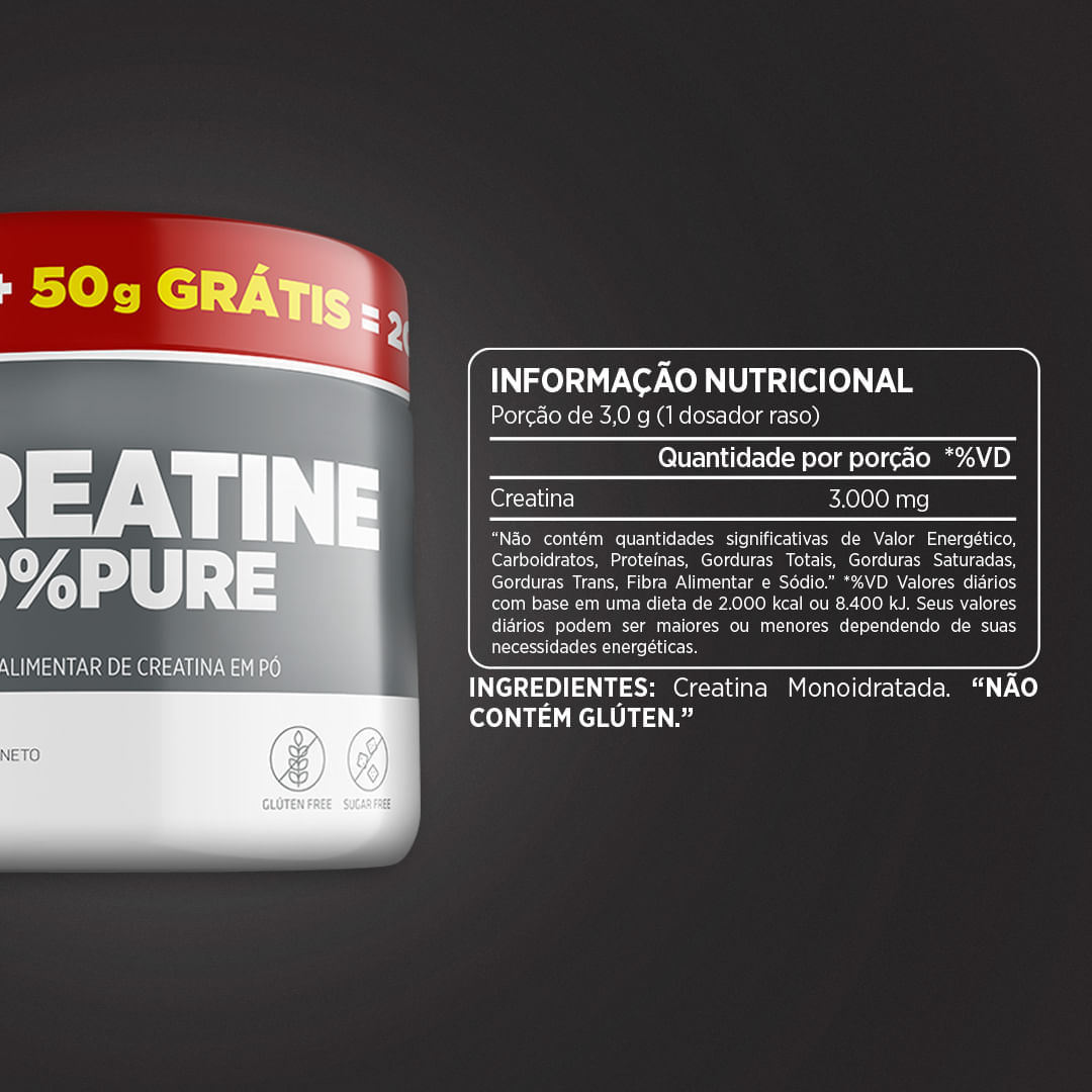 Creatine 100% Pure Atlhetica Nutrition Natural 150g + 50g