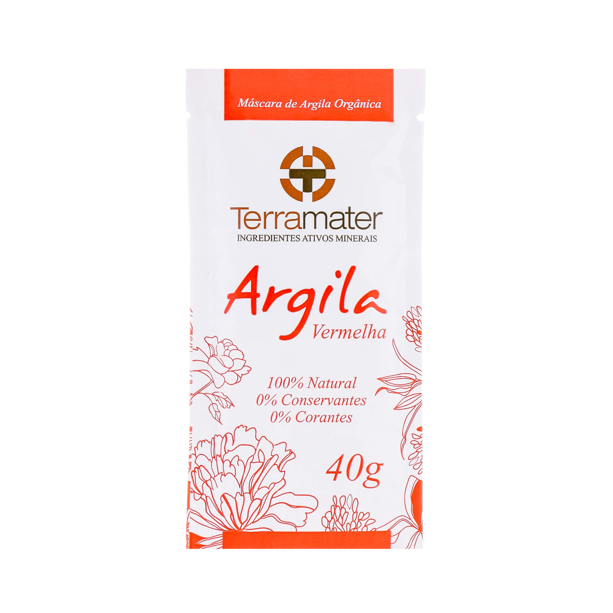 Kit 6 Máscaras Facial Terramater Argila Vermelha 40g
