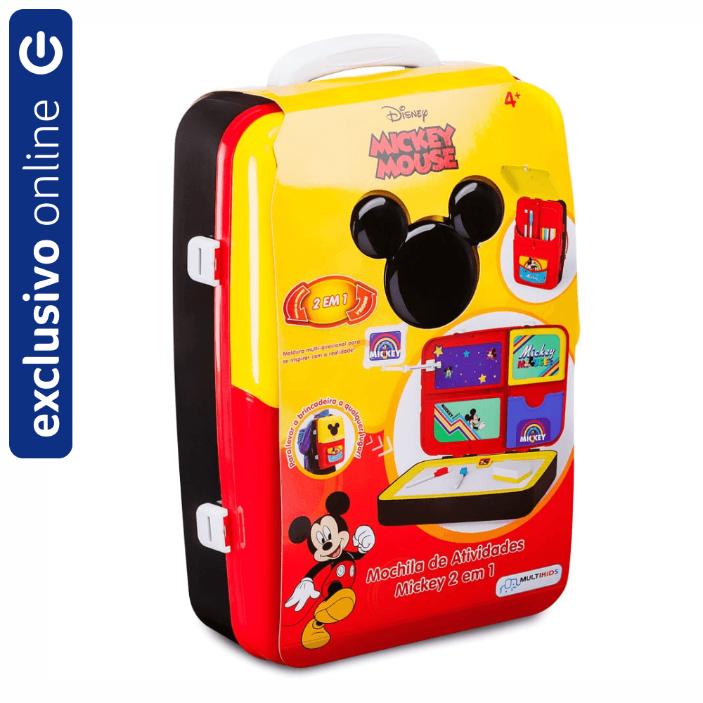 Mochila De Atividades Multikids Mickey Com Canetinhas E Acessórios