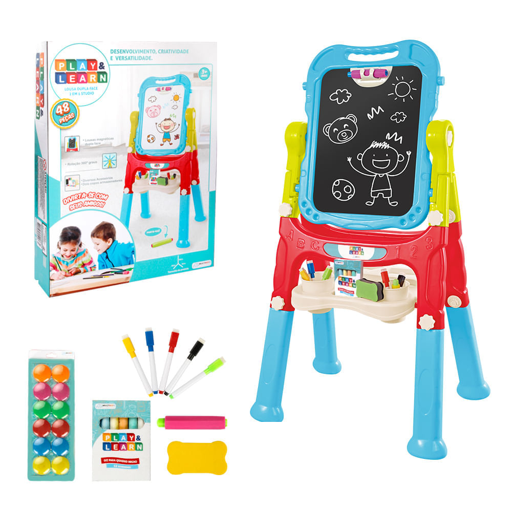 Lousa Mágica Multikids 2 em 1 Studio Play & Learn