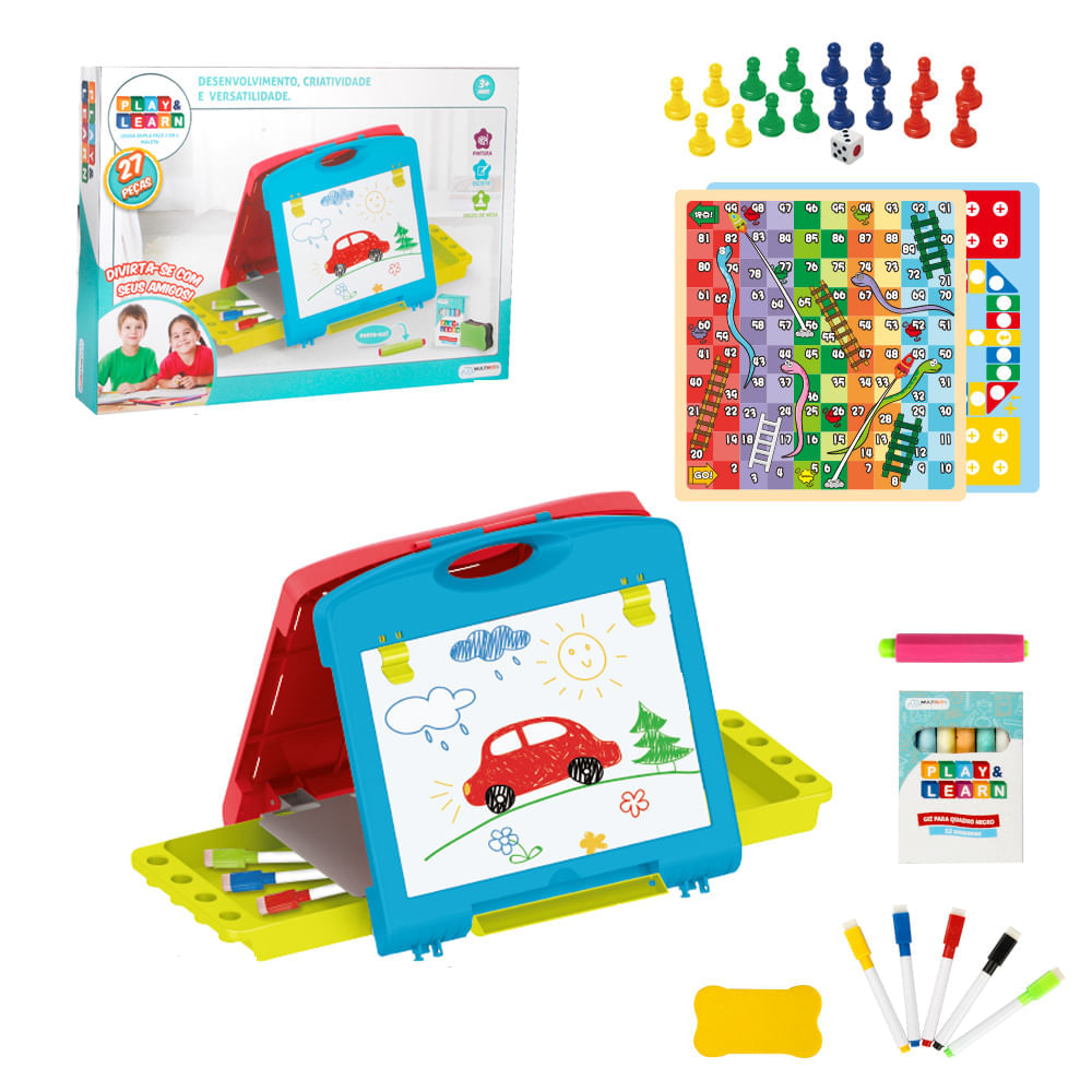 Lousa Mágica Multikids Maleta 2 em 1 Play E Learn