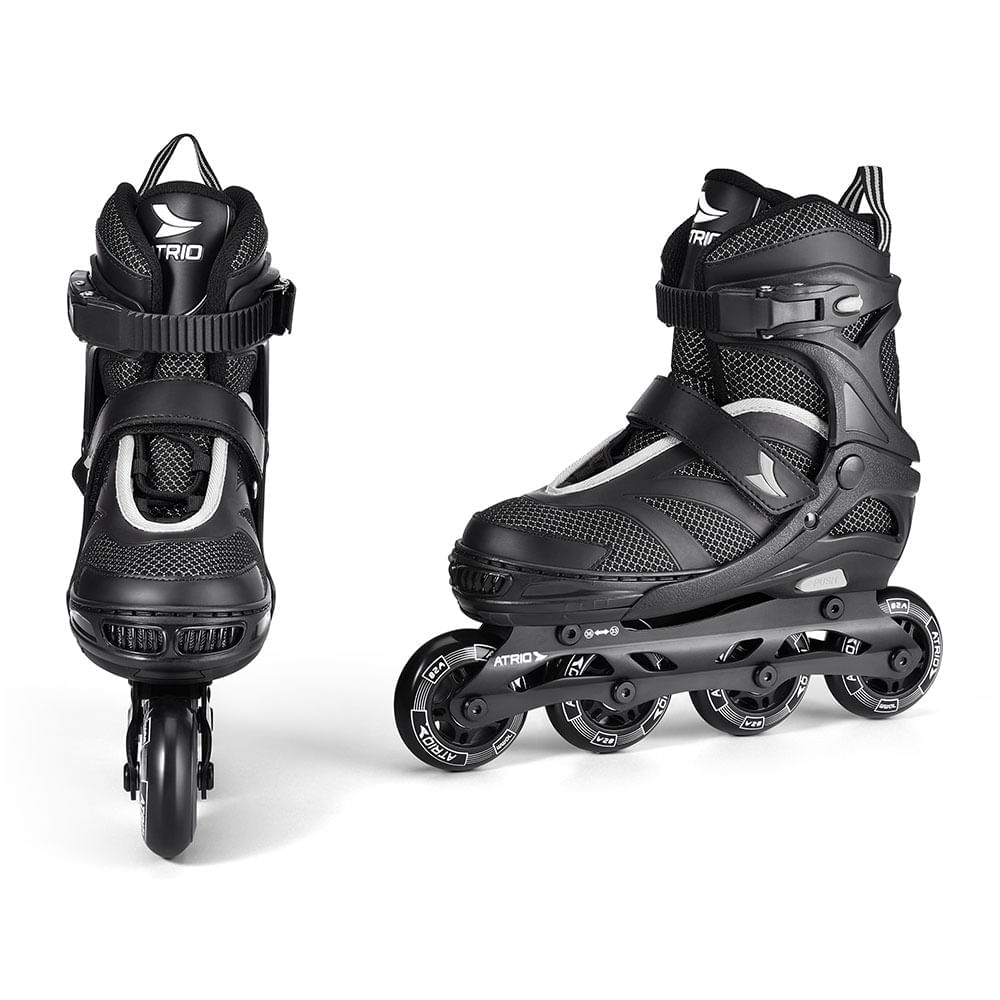 Patins Atrio Inline Regulável Preto Tamanho 33-36