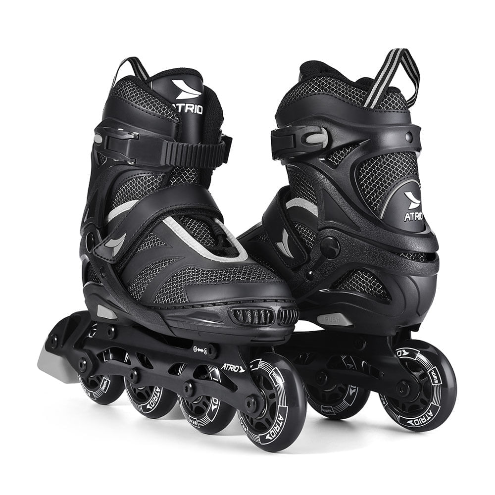 Patins Atrio Inline Regulável Preto Tamanho 33-36