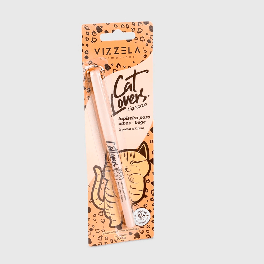 Lapiseira Retrátil Para Olhos Vizzela Cat Lovers Bege