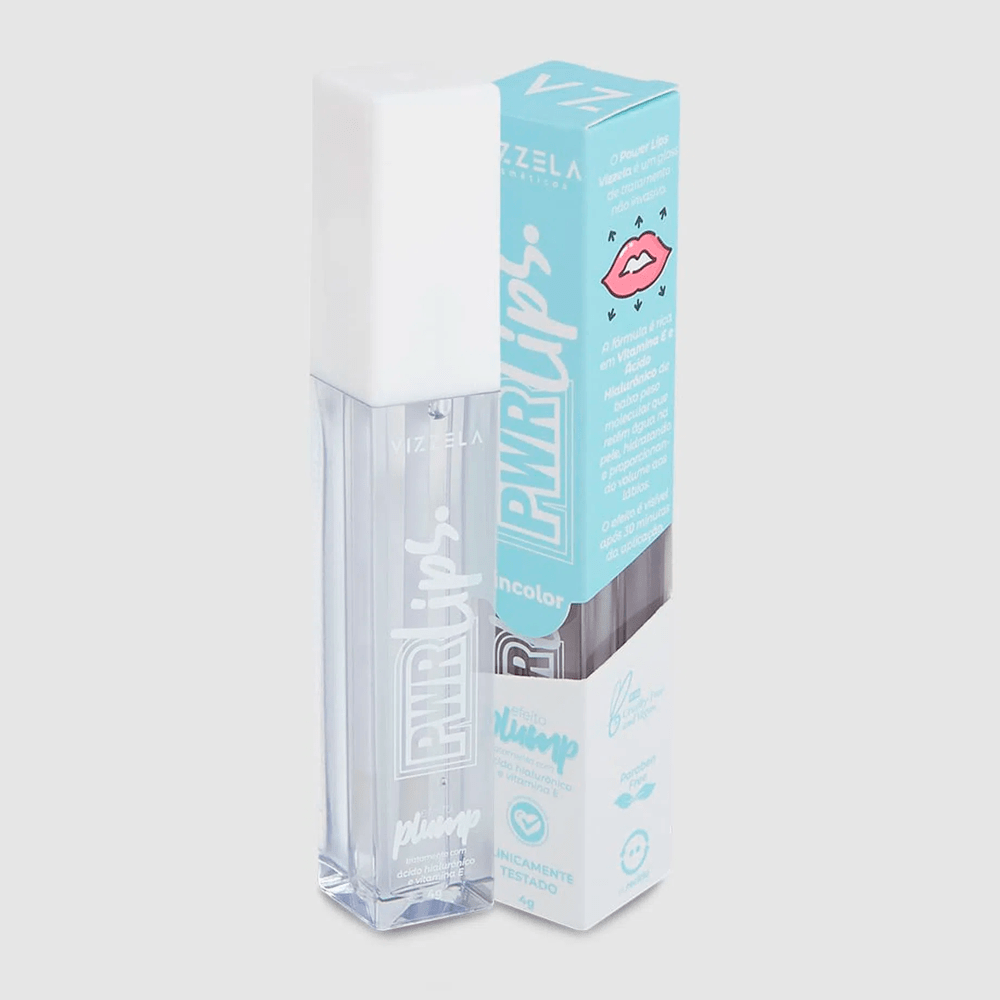 Gloss Labial Power Lips Incolor Vizzela 4g