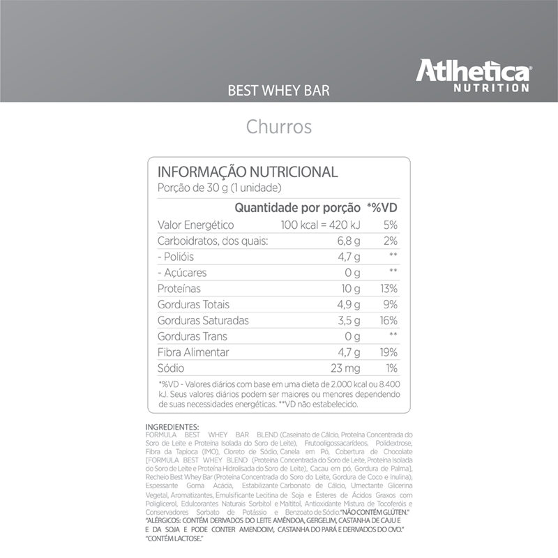 Best Whey Bar Churros Atlhetica 30G