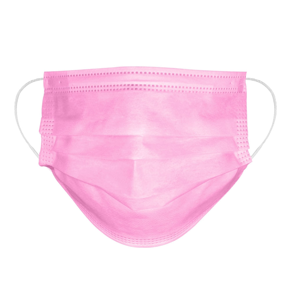 Máscara de Proteção Infantil Descartável 3 Camadas Rosa Cx com 50UN Multi Saúde HC654