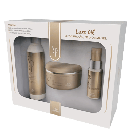 Kit Wella SP Luxe Shampoo 250ml + Mascára 150ml + Óleo Reconstrutor 30ml