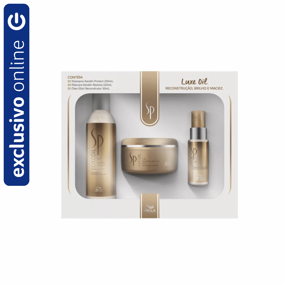 Kit Wella SP Luxe Shampoo 250ml + Mascára 150ml + Óleo Reconstrutor 30ml
