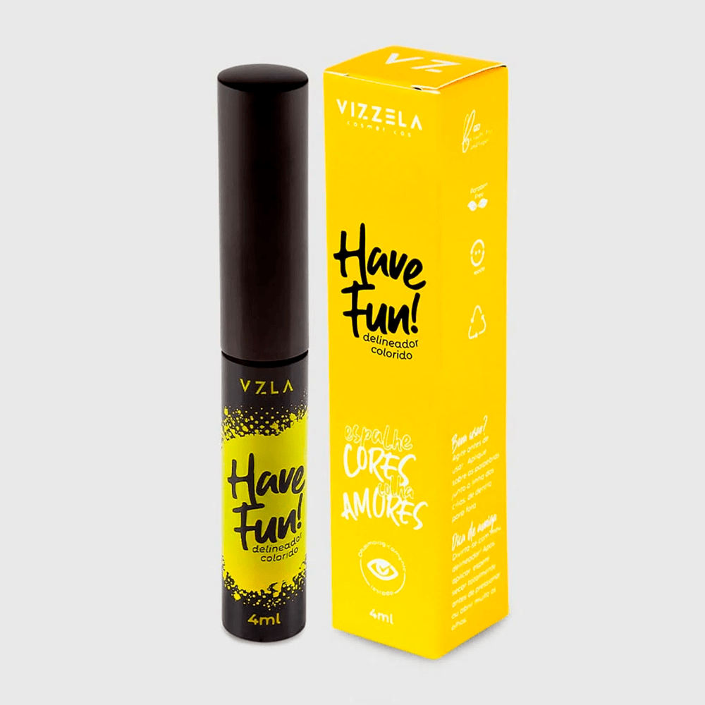 Delineador Vizzela Have Fun! Amarelo 4ml