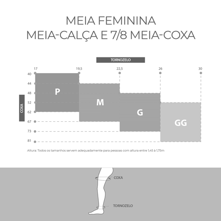 Meia Attiva Alta Compressão 20-30 Mmhg Coxa Natural Escuro Tam GG