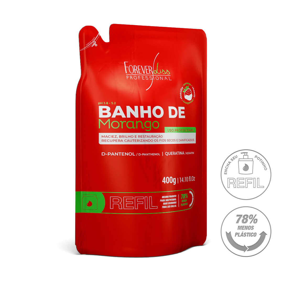 Refil Máscara Banho De Verniz Morango Forever Liss 400g