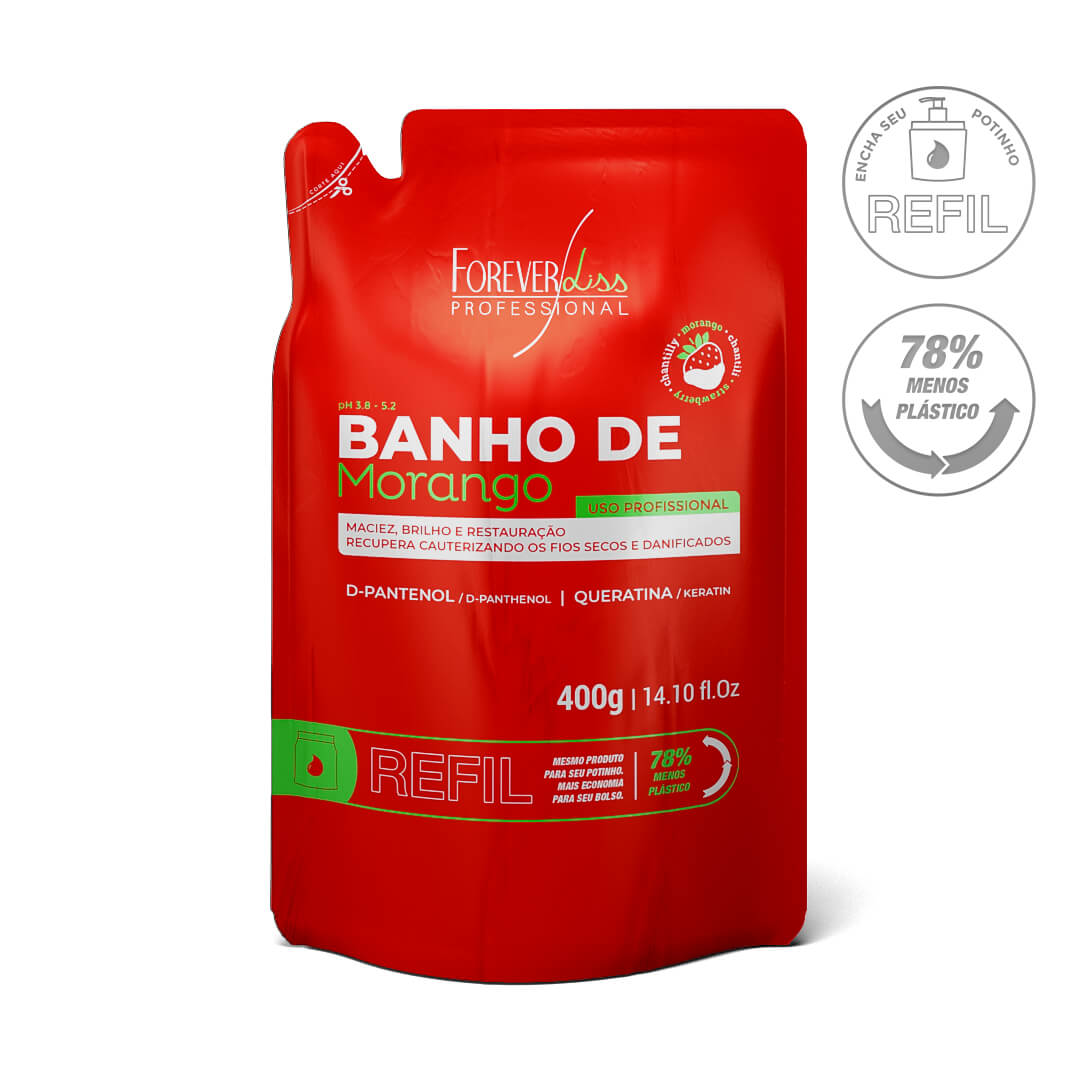 Refil Máscara Banho De Verniz Morango Forever Liss 400g
