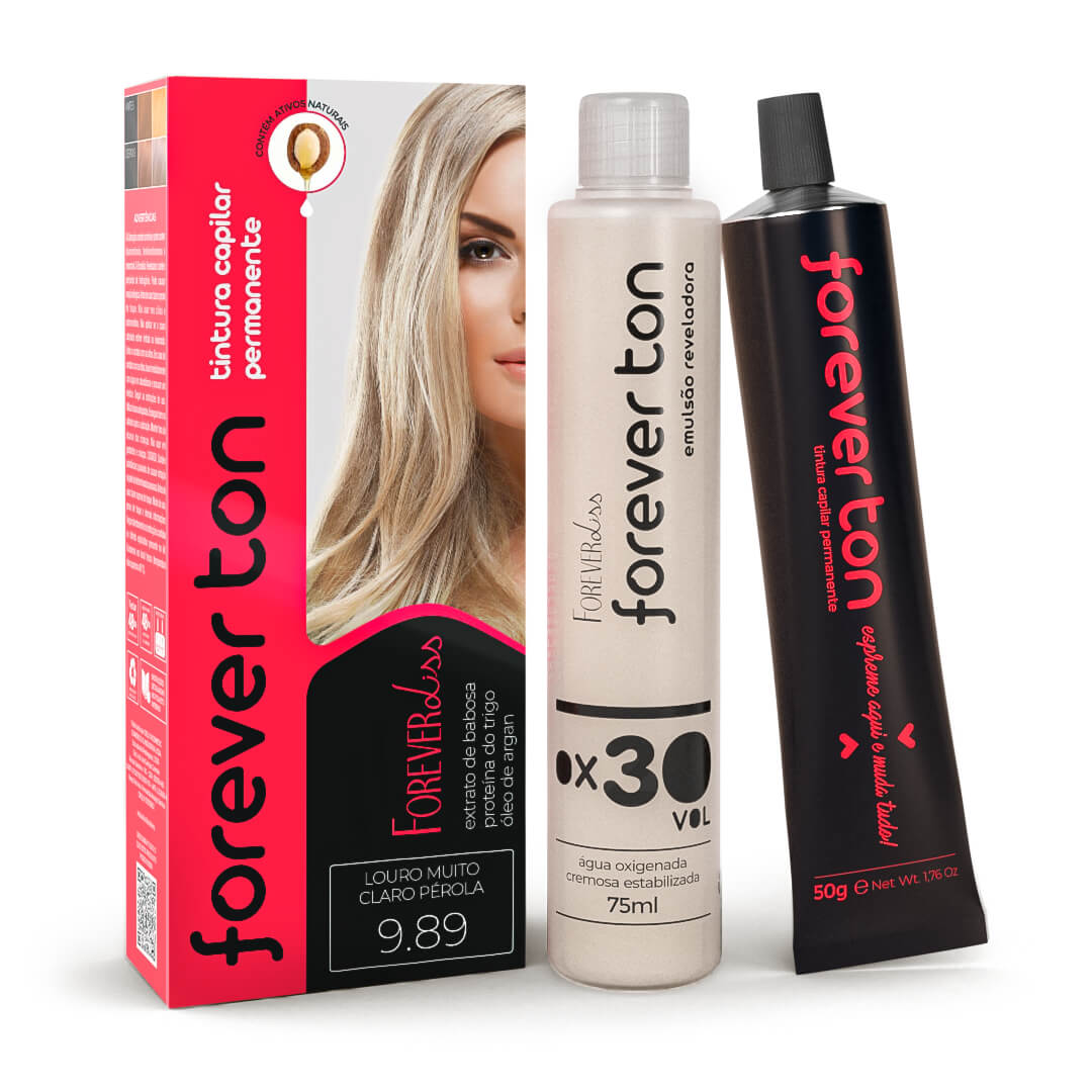 Tinta De Cabelo Forever Ton 9.89 Loiro Pérola Muito Claro