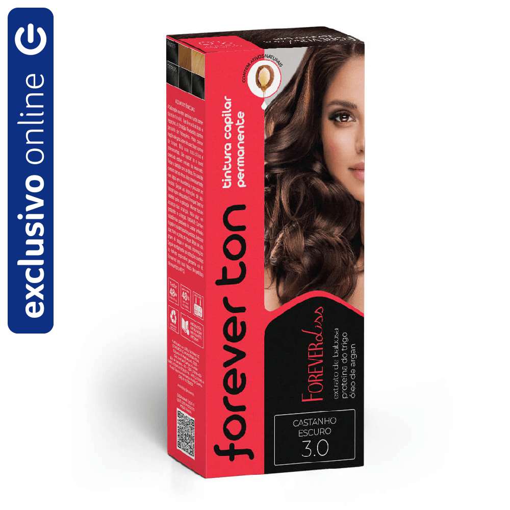 Tinta De Cabelo Forever Ton 3.0 Castanho Escuro