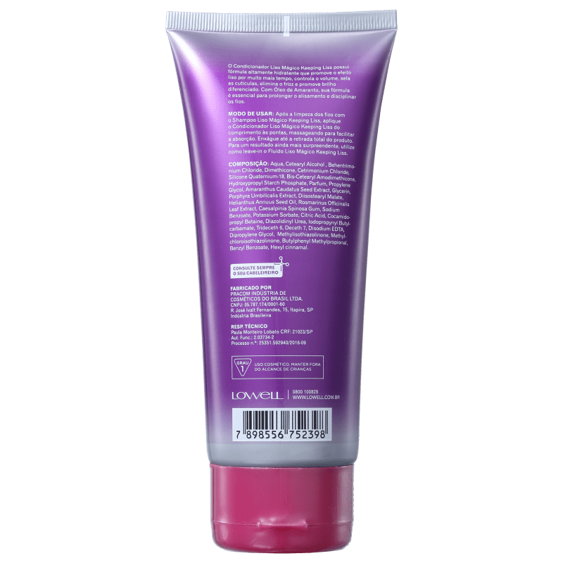 Condicionador Lowell Keeping Liss Liso Mágico 200Ml
