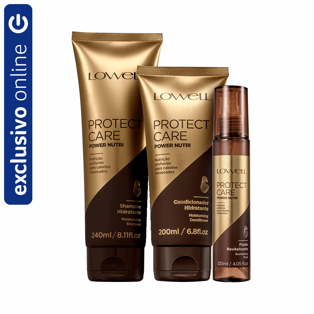 Kit Protect Care Power Nutri Lowell Shampoo + Condicionador + Leave-In