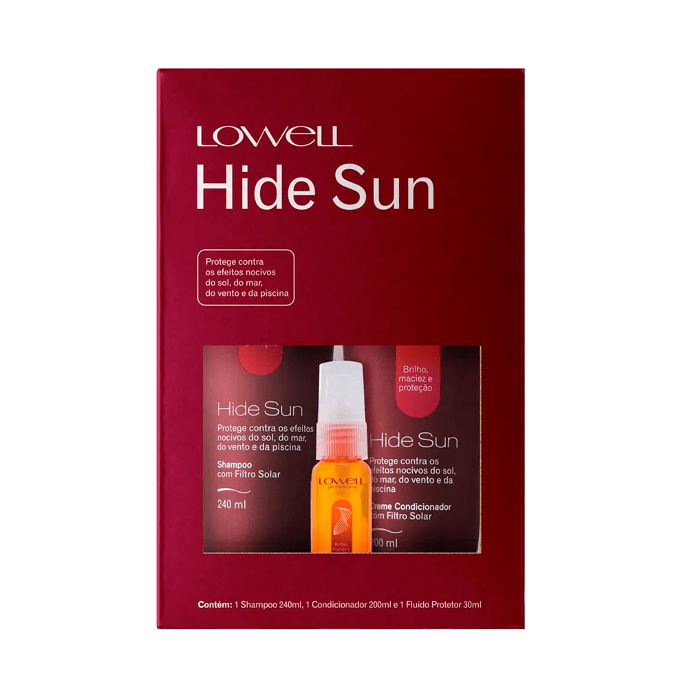 Kit Lowell Hide Sun Shampoo 240Ml + Condicionador 200Ml + Fluído 30Ml