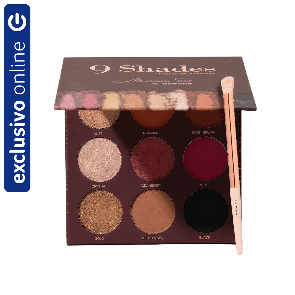 Kit Mariana Saad By Océane Paleta De Sombras 9 Shades + Pincel Para Sombra