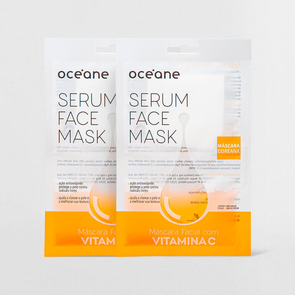 Kit 2 Máscaras Facial Océane De Sérum Com Vitamina C