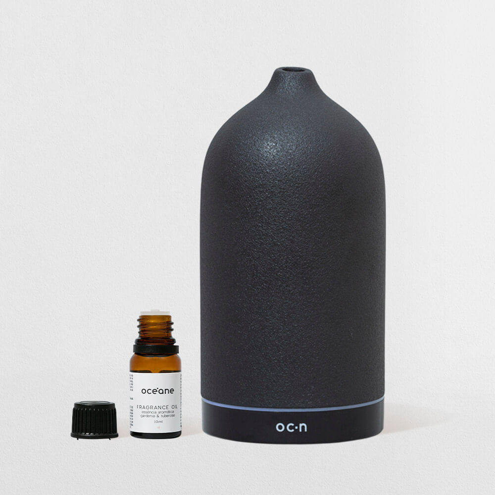 Kit Océane Difusor De Aromas Preto + Essência De Gardênia E Tuberosa