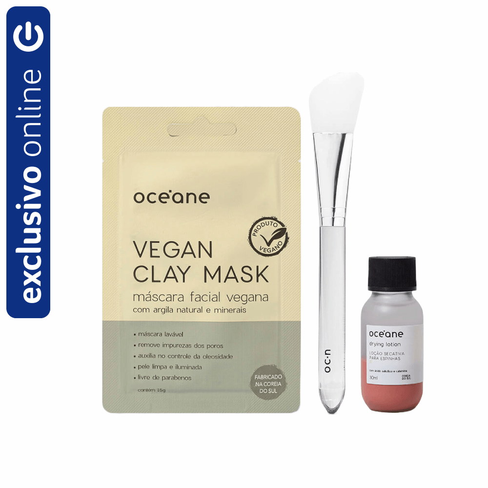 Kit Océane Loção Secativa De Espinhas + Máscara Facial + Pincel