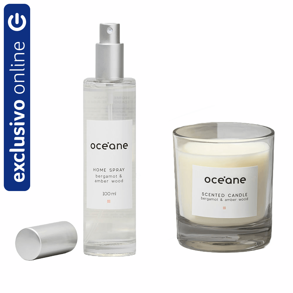 Kit Océane Vela Perfumada + Aromatizador De Ambientes Bergamota E Âmbar
