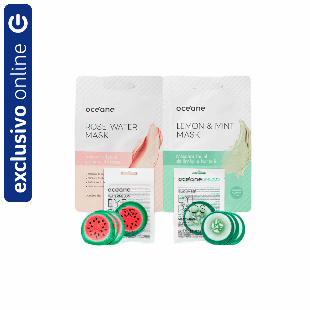 Kit Océane Máscara Facial 2 Unidades + Máscara Para Olhos 2 Unidades