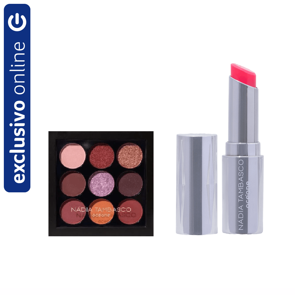 Kit Nádia Tambasco By Océane Paleta De Sombras + Revitalizador Labial Rosa