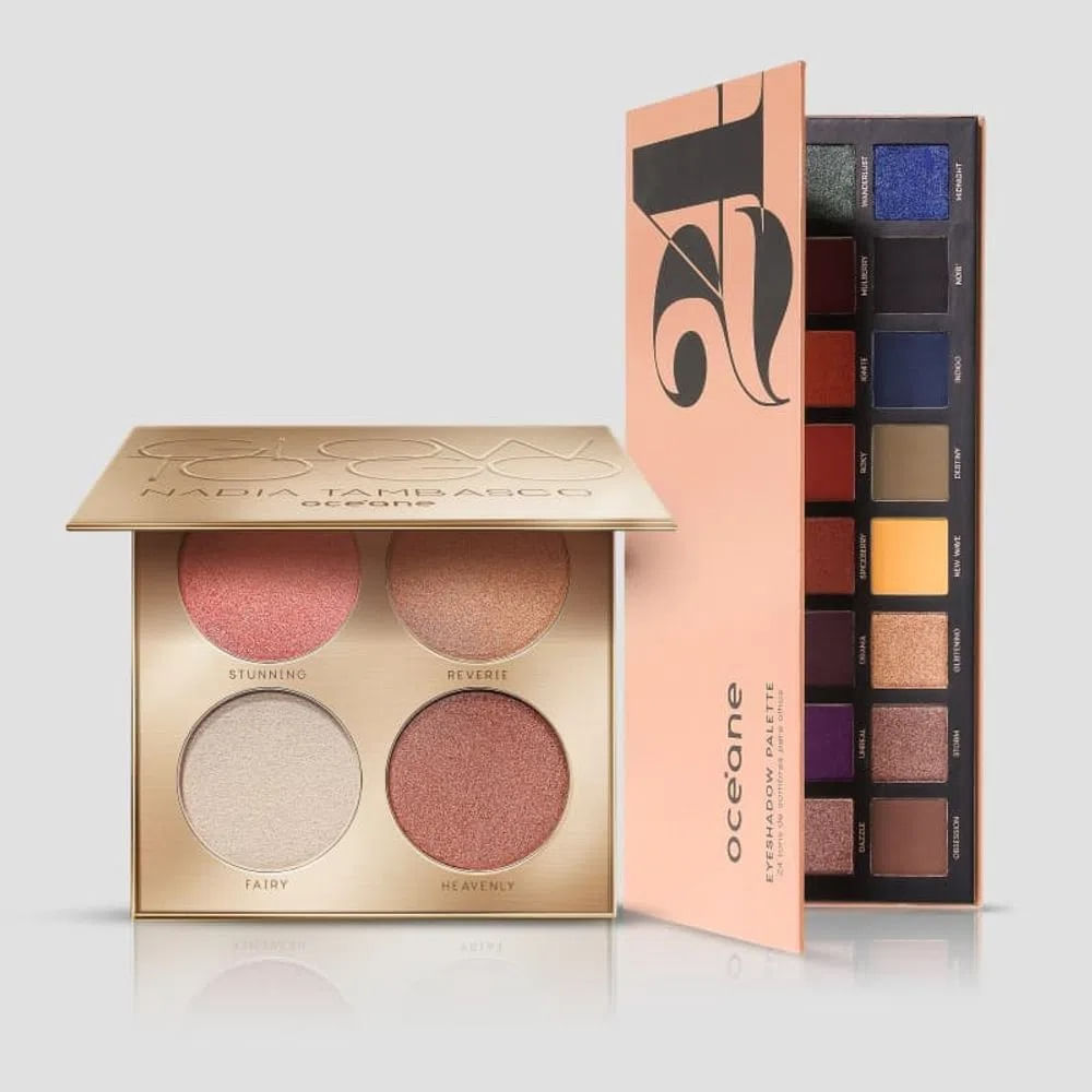 Kit Océane Paleta De Iluminadores Nádia Tambasco + Paleta De Sombras 24 Cores