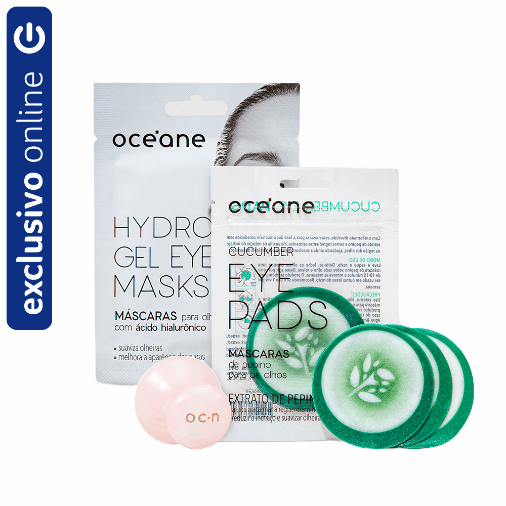 Kit Océane Massageador Para Olhos De Quartzo + Máscara Para Olhos 2 Unidades