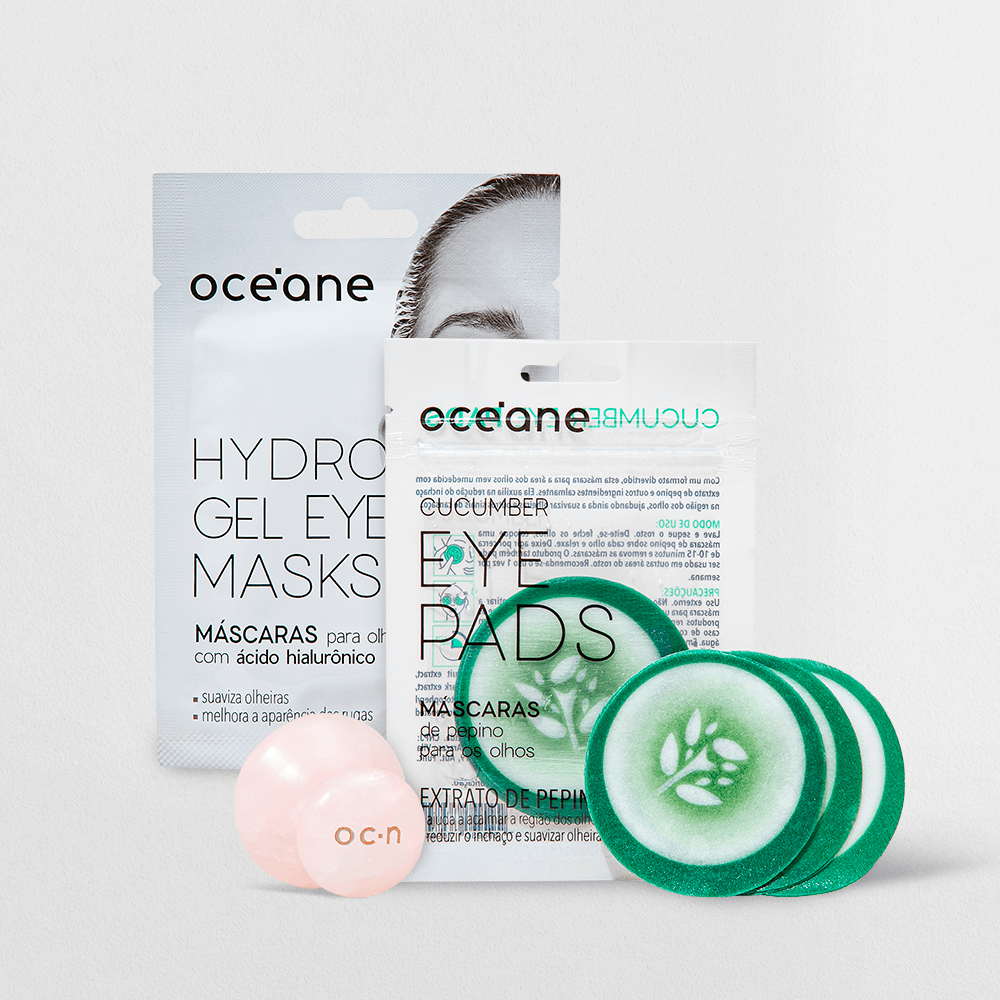 Kit Océane Massageador Para Olhos De Quartzo + Máscara Para Olhos 2 Unidades