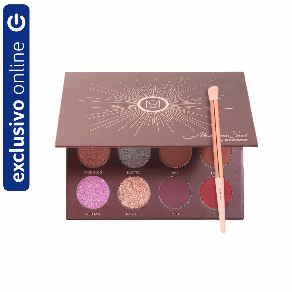 Kit Océane Paleta De Sombras 12 Shades + Pincel Para Sombra