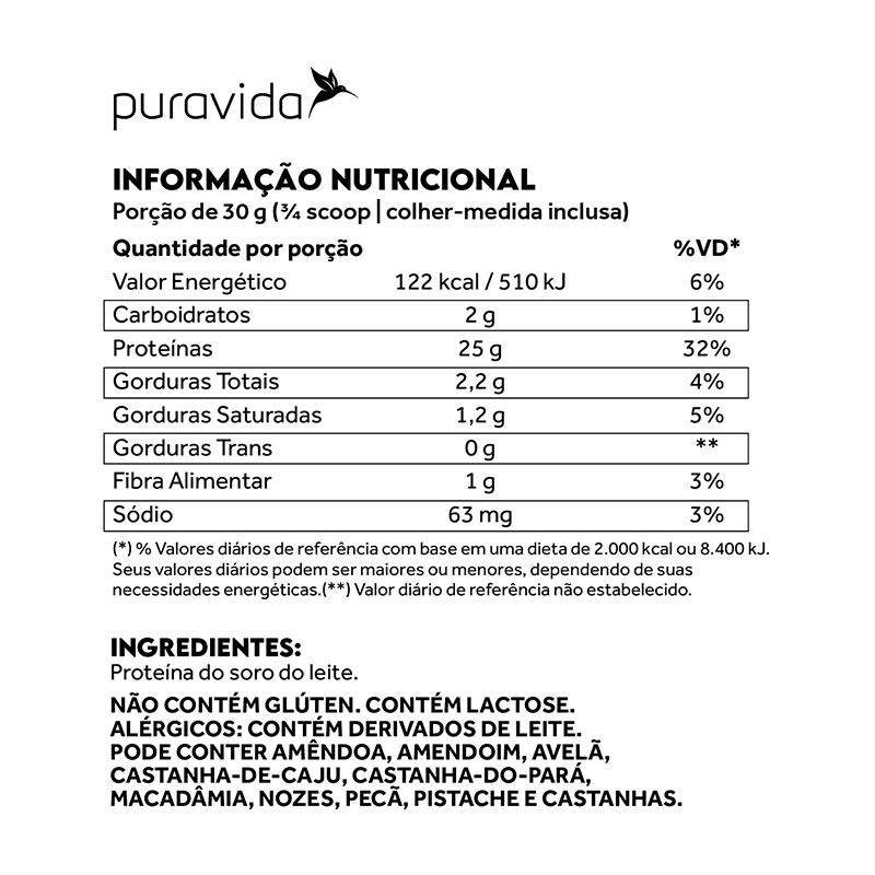 Whey Protein Natural Pura Vida Grassfed 900g