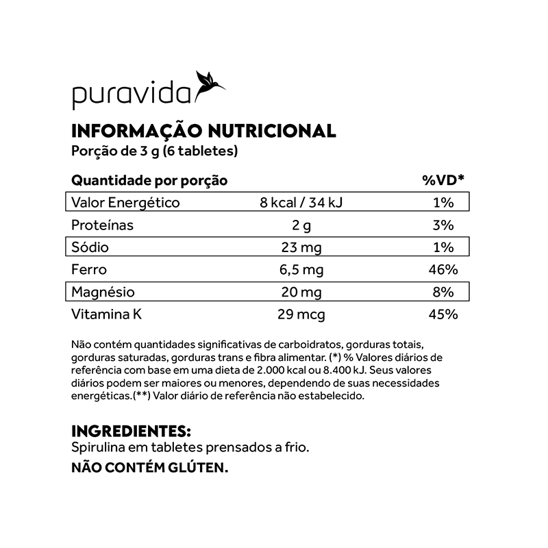 Spirulina Premium Pura Vida 100g