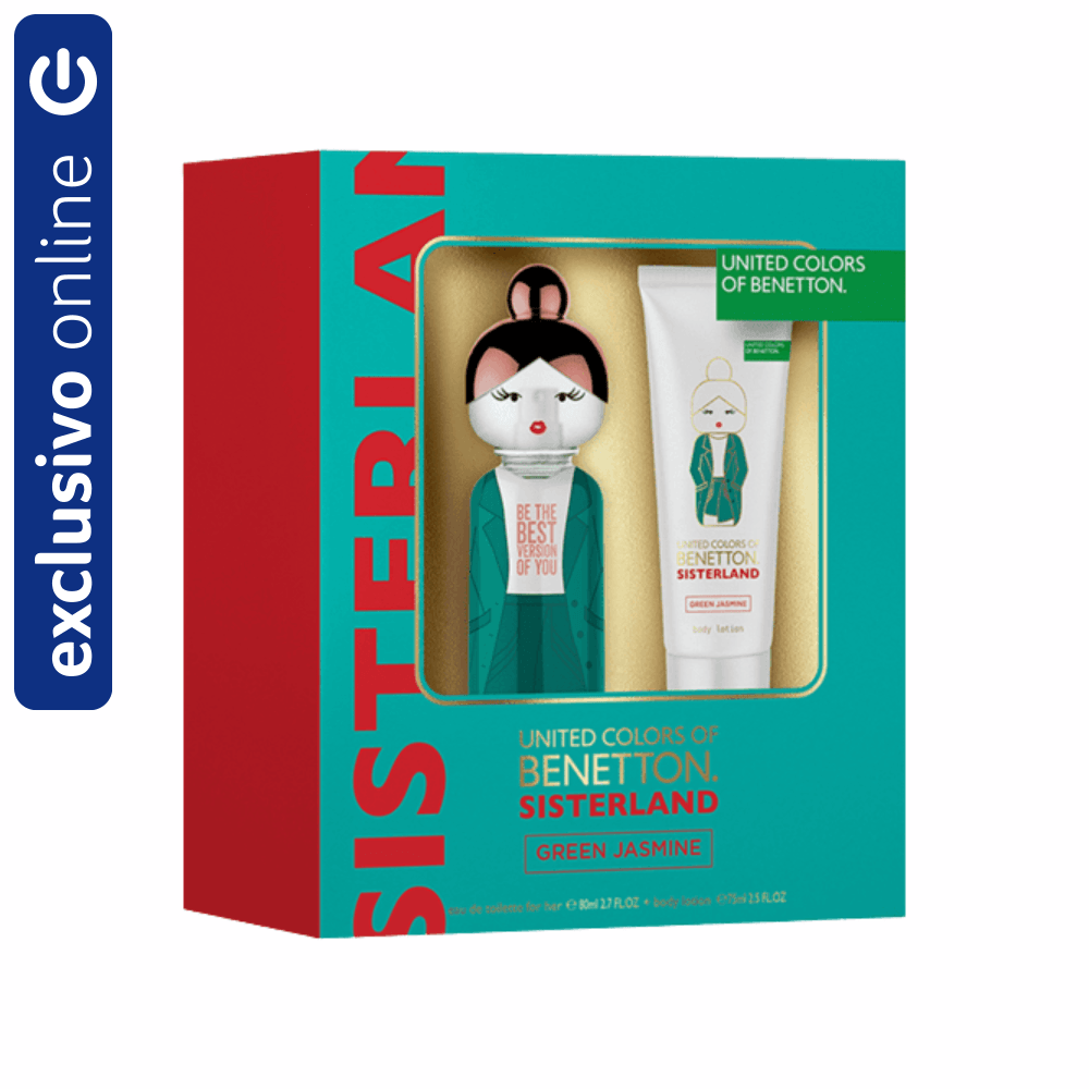 Kit Benetton Sisterland Green Jasmine Feminino Eau de Parfum 80ml + Body Lotion 75ml
