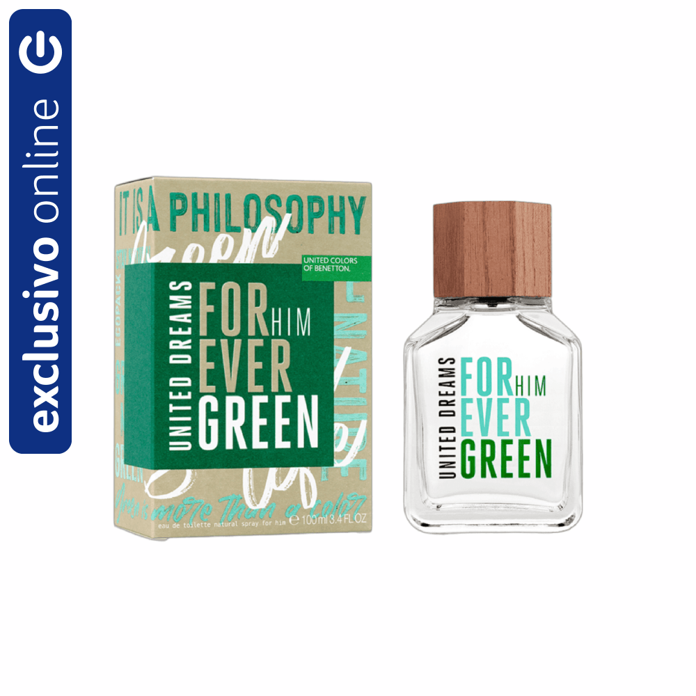 Benetton Forever Green United Dreams Eau de Toilette Perfume Masculino 100ml