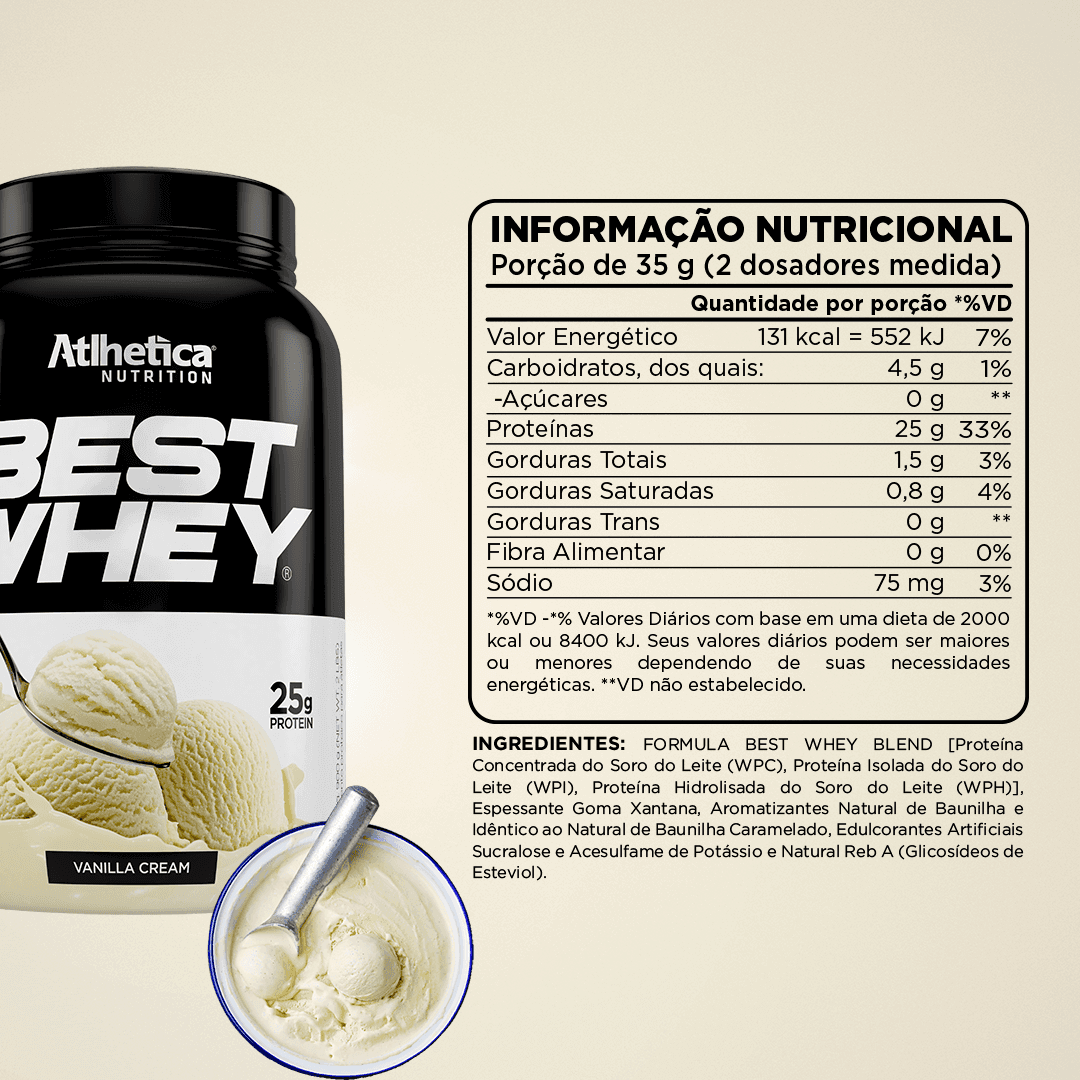 Best Whey Protein Vanilla Cream Atlhetica Nutrition 900g